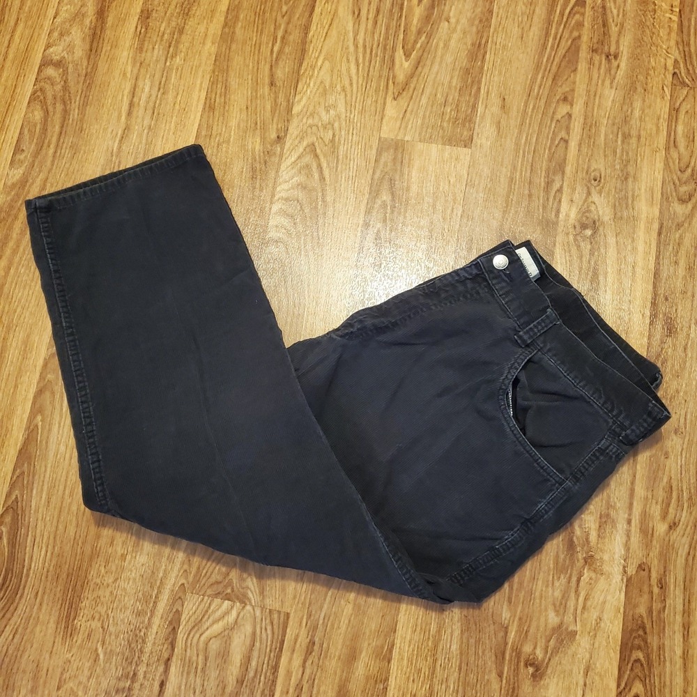 Vintage Corduroy Pants Men 40x28 Black Straight Fit‎ Baggy St Johns Bay Y2K